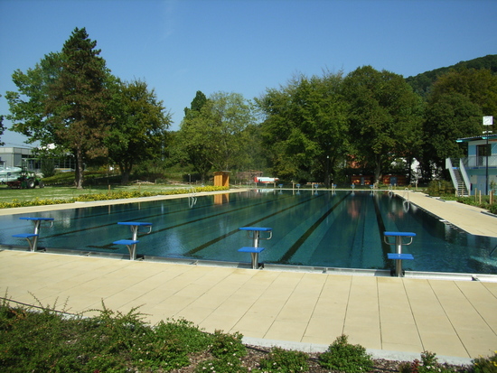 Schwimmerbecken mit Startsockel.